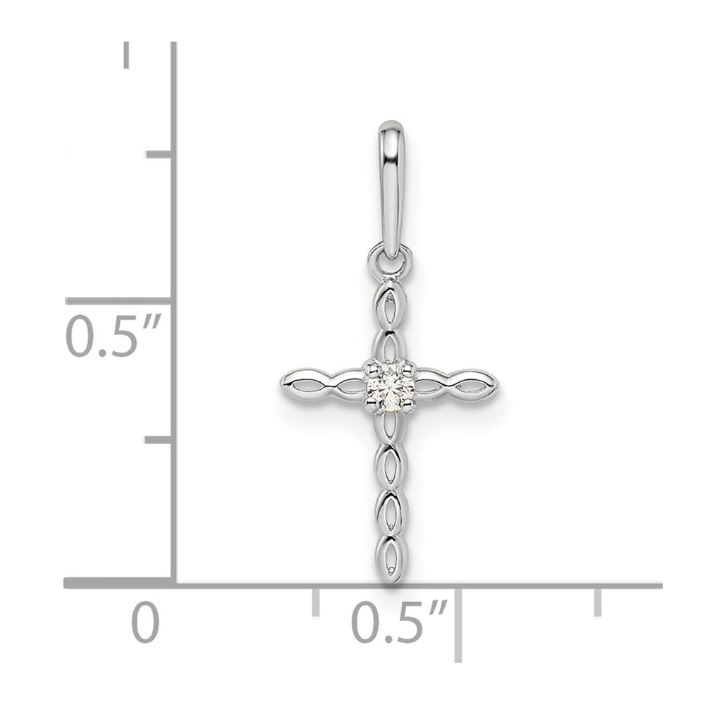 14K Weißgold 14K Weißgold Zirkonia Kreuz Anhänger