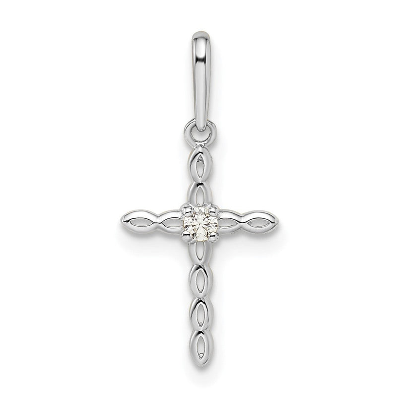 14K Weißgold 14K Weißgold Zirkonia Kreuz Anhänger