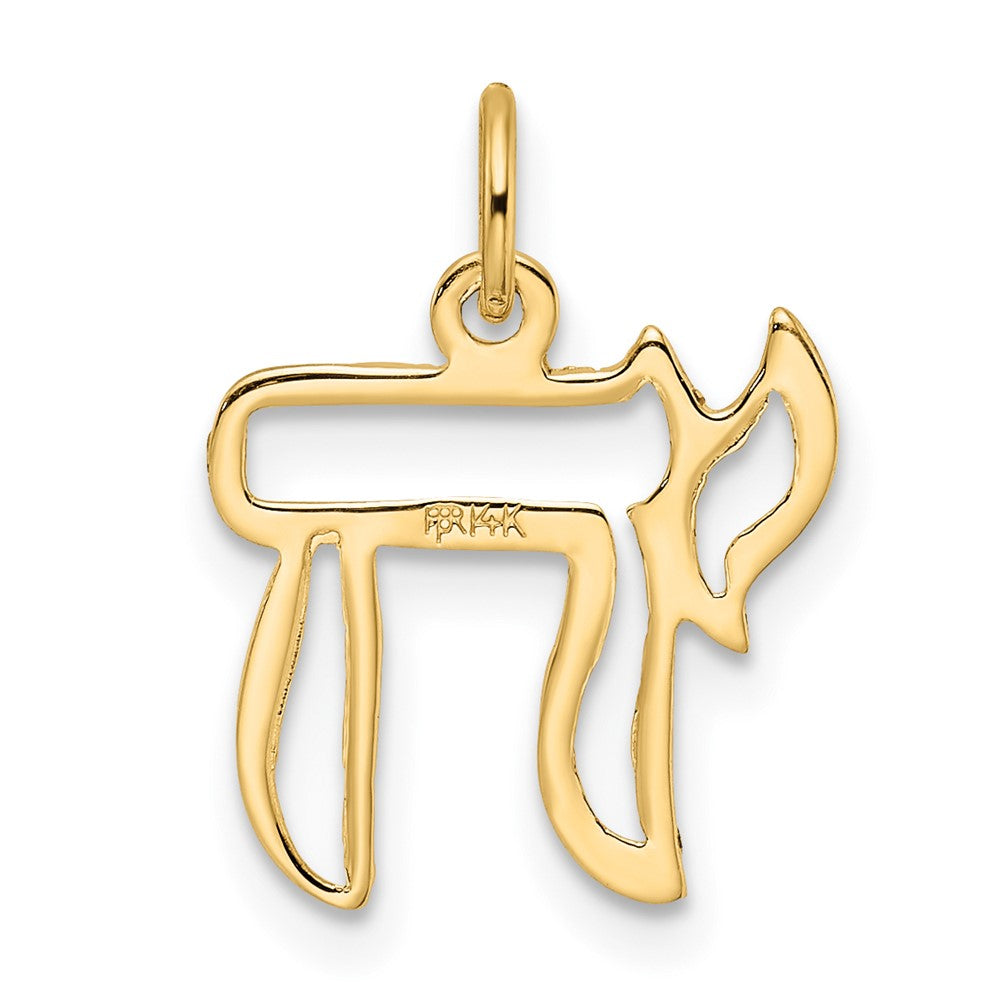 14K Gelbgold 14K Poliert Massiv Chai Symbol Outline Anhänger