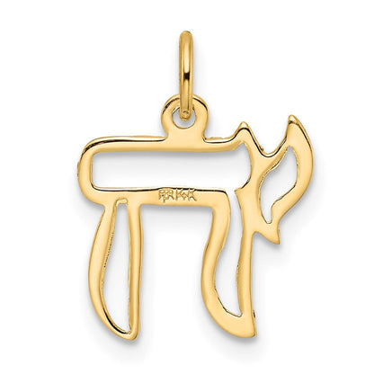 14K Gelbgold 14K Poliert Massiv Chai Symbol Outline Anhänger