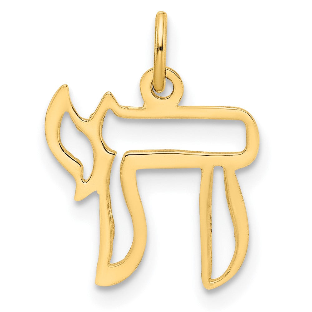 14K Gelbgold 14K Poliert Massiv Chai Symbol Outline Anhänger
