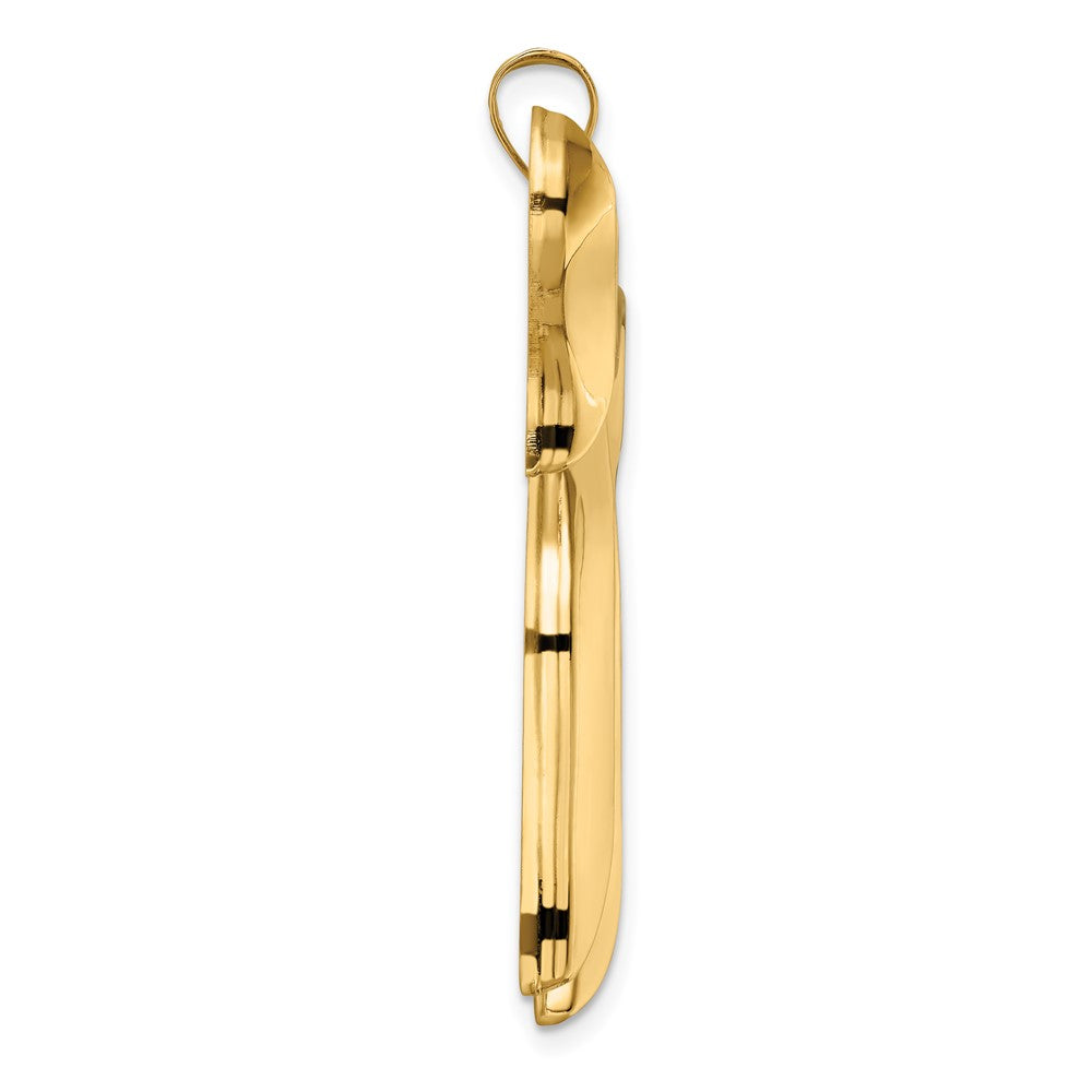 14K Gelbgold Polierter Massiver Chai-Symbol-Anhänger