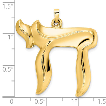 14K Gelbgold 14K Poliert Hohl Chai Symbol Anhänger