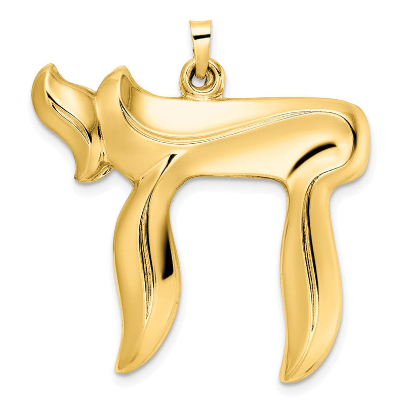 14K Gelbgold 14K Poliert Hohl Chai Symbol Anhänger