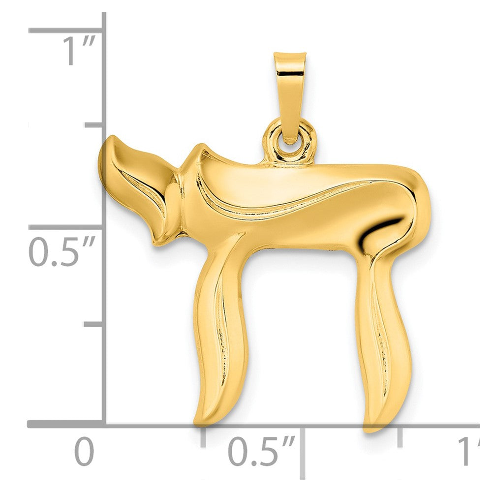 14K Gelbgold 14K Poliert Hohl Chai Symbol Anhänger