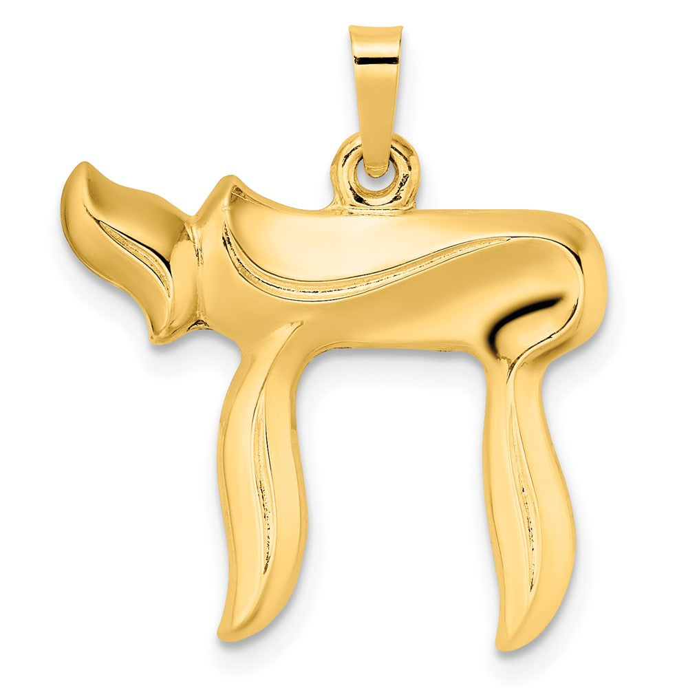 14K Gelbgold 14K Poliert Hohl Chai Symbol Anhänger