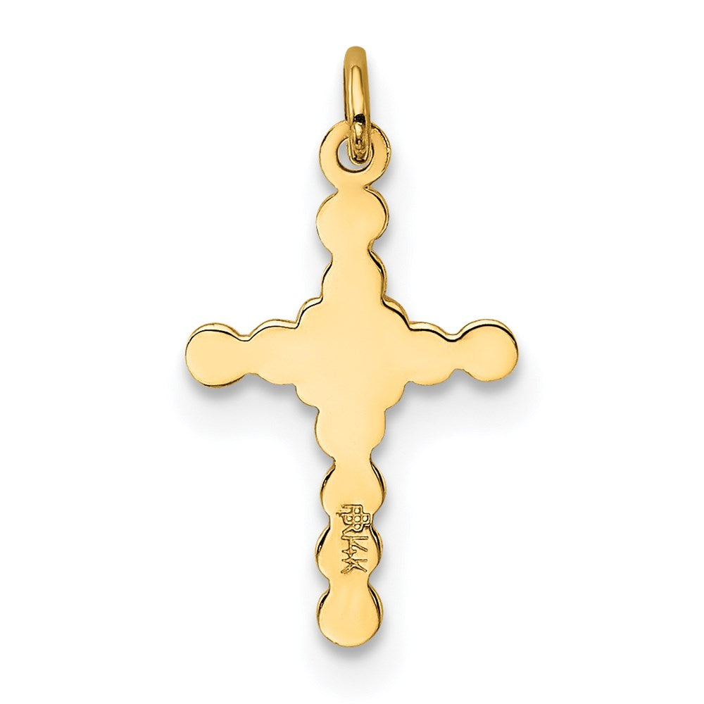 14K Gelbgold 14K Klein Poliert Kreuz Charm