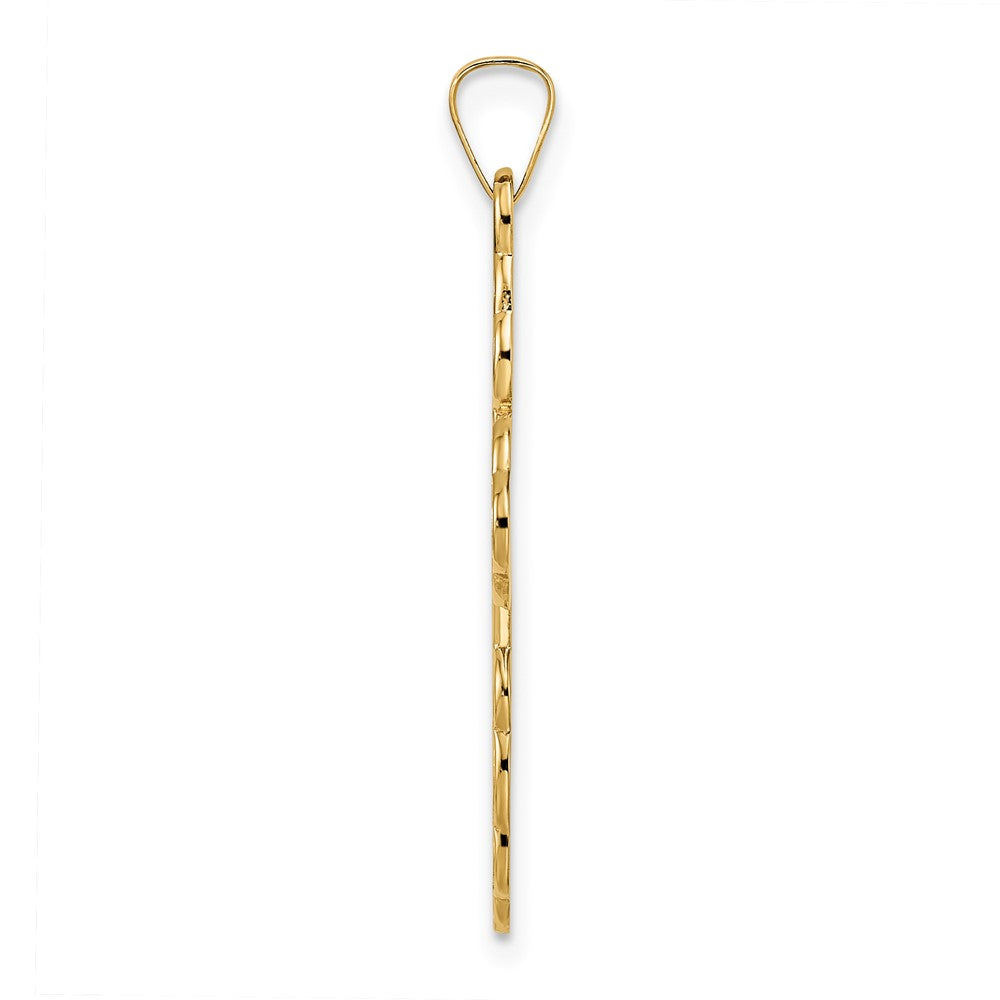 14K Gelbgold Polierter Massiver Orthodoxer Kreuz-Anhänger