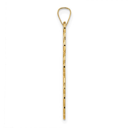 14K Gelbgold Polierter Massiver Orthodoxer Kreuz-Anhänger