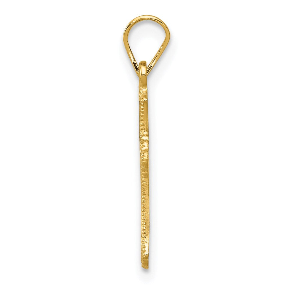 14K Gelbgold 14K Knospend Kreuz Charm