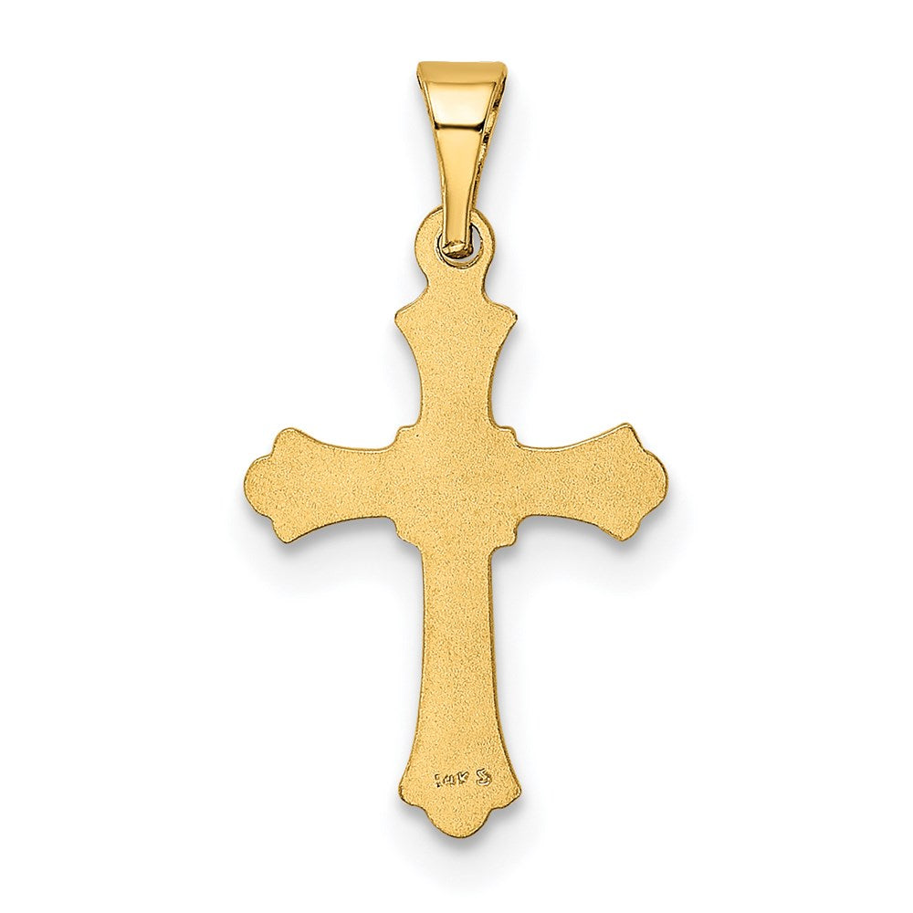 14K Gelbgold 14K Knospend Kreuz Charm