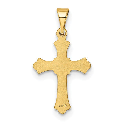 14K Gelbgold 14K Knospend Kreuz Charm