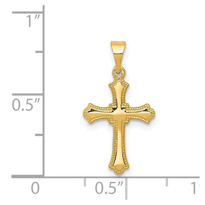 14K Gelbgold 14K Knospend Kreuz Charm