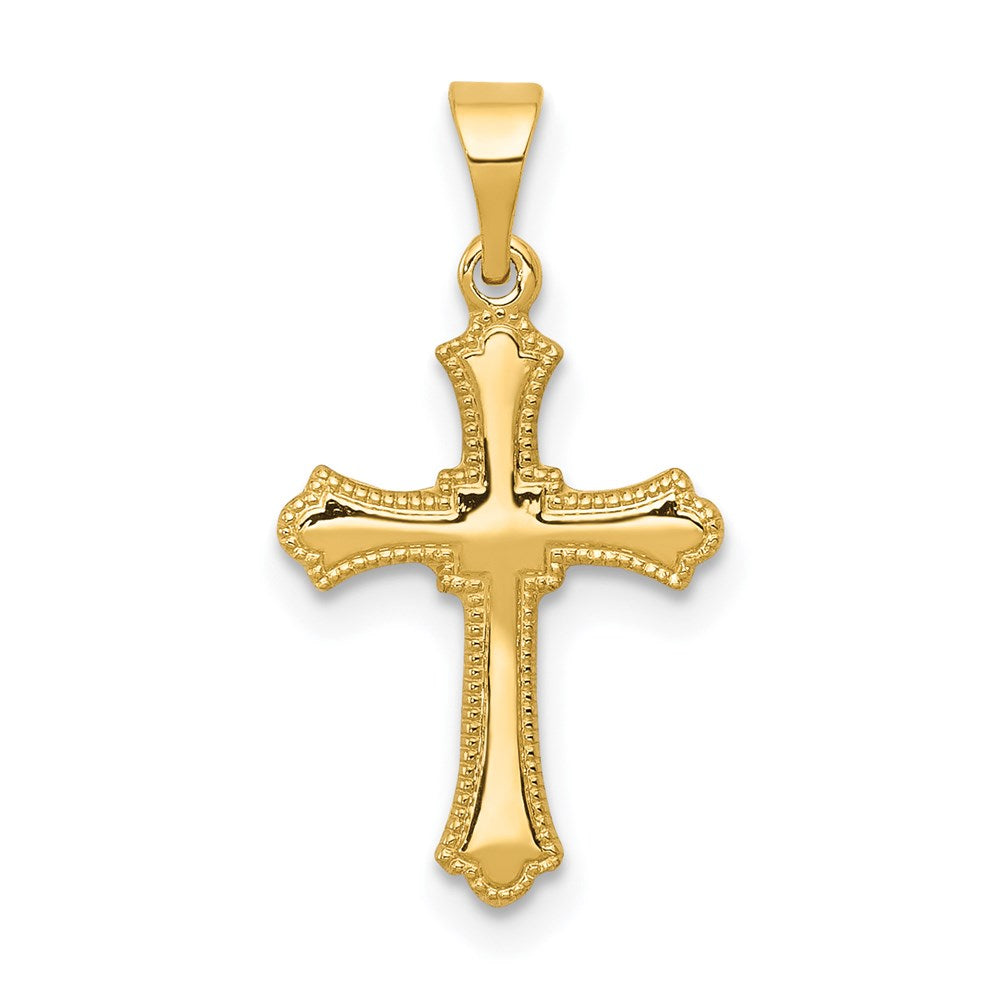 14K Gelbgold 14K Knospend Kreuz Charm