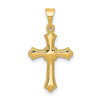 14K Gelbgold 14K Knospend Kreuz Charm