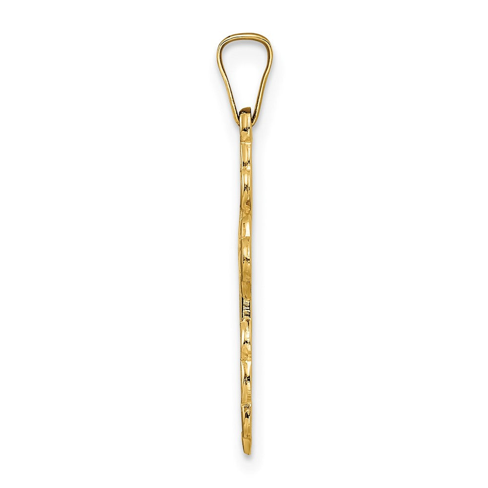 14K Gelbgold Polierter Orthodoxer Massiver Kreuz-Anhänger
