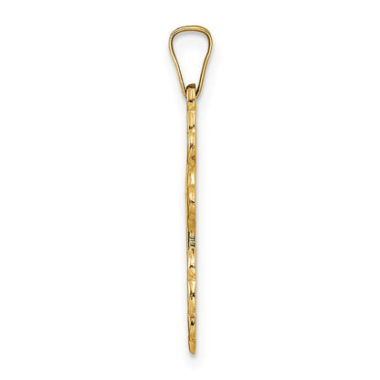 14K Gelbgold Polierter Orthodoxer Massiver Kreuz-Anhänger
