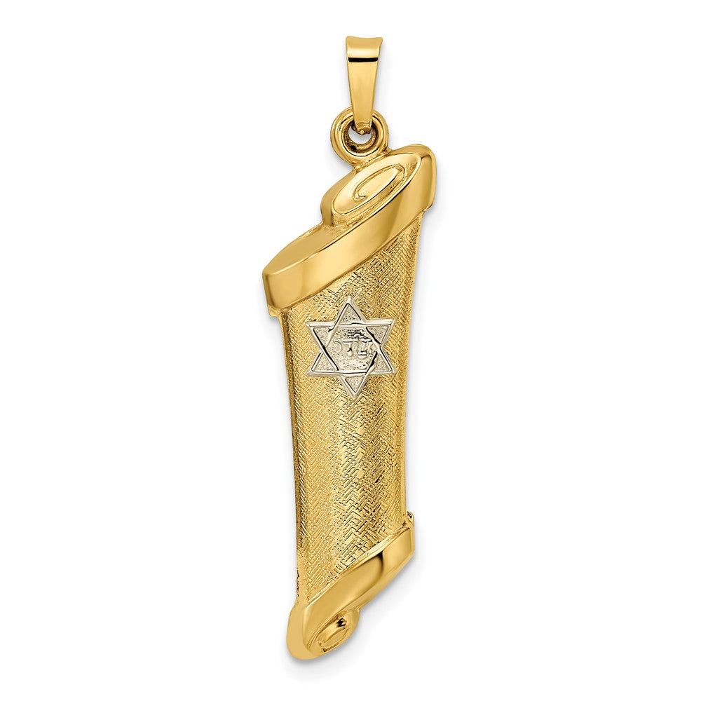 14K Bicolor 14K Bicolor Hohl Mezuzah und Stern Anhänger