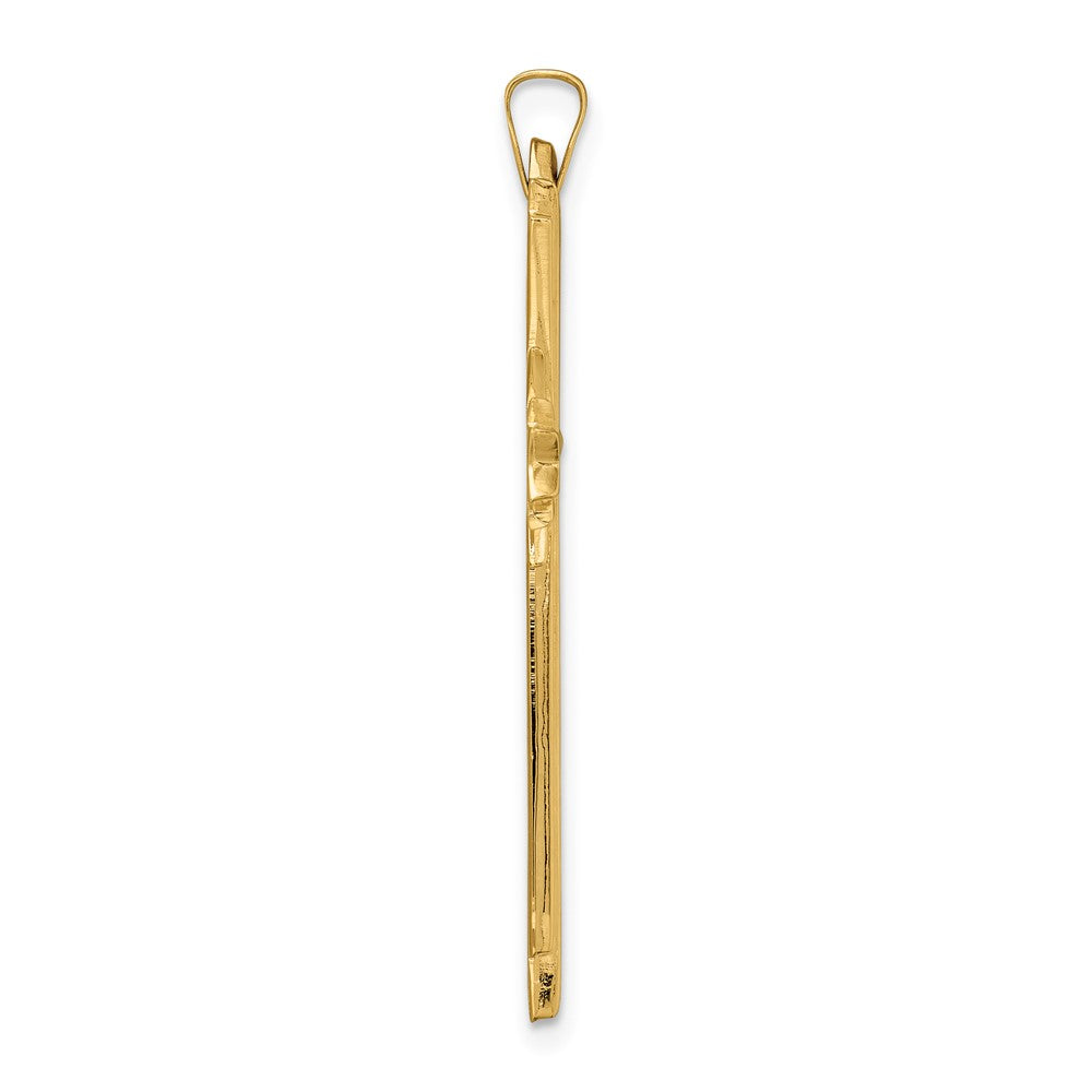 14K Gelbgold Polierter Massiver Fantasie-Kreuz-Anhänger