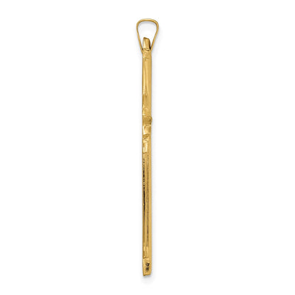 14K Gelbgold Polierter Massiver Fantasie-Kreuz-Anhänger