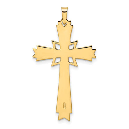14K Gelbgold Polierter Massiver Fantasie-Kreuz-Anhänger