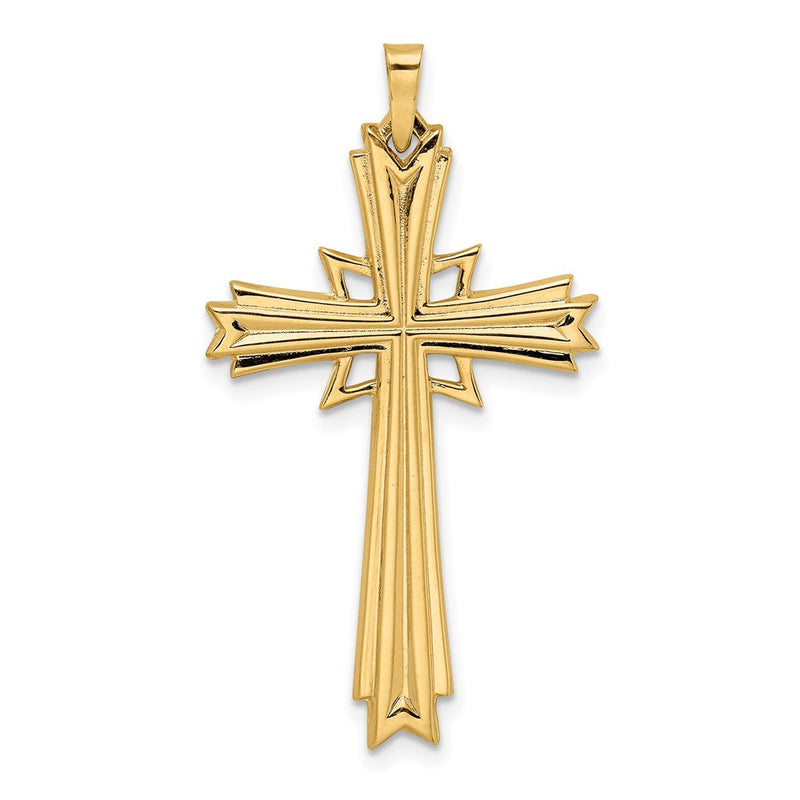 14K Gelbgold Polierter Massiver Fantasie-Kreuz-Anhänger