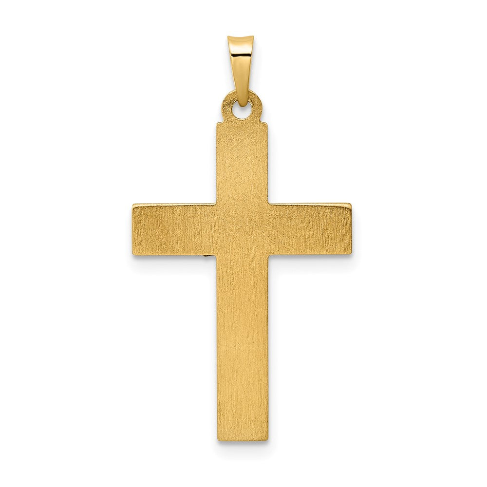14K Bicolor 14K Bicolor Poliert und Gedreht Hohl Inri Kruzifix Anhänger