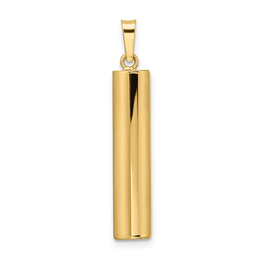 14K Gelbgold 14K Poliert Hohl Mezuzah mit Stern Of David Anhänger