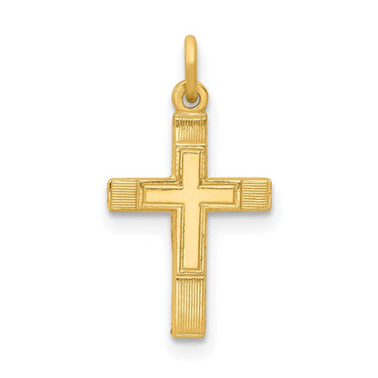 14K Gelbgold 14K Klein Kreuz Charm