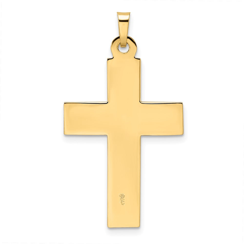 14K Bicolor Gold Polierter Massiver INRI Kruzifix-Anhänger