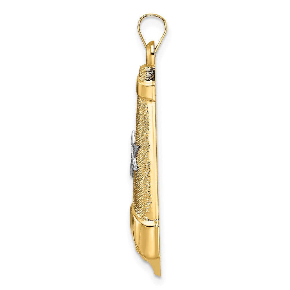 14K Bicolor 14K Bicolor Hohl Ranke und Stern Anhänger