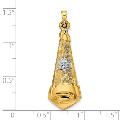 14K Bicolor 14K Bicolor Hohl Ranke und Stern Anhänger