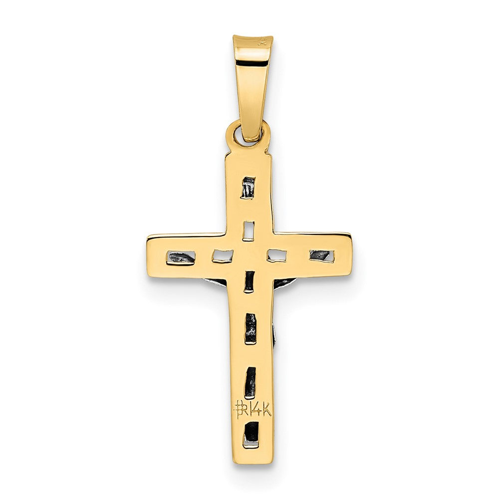 14K Bicolor 14K Bicolor Poliert Massiv Inri Kruzifix Anhänger
