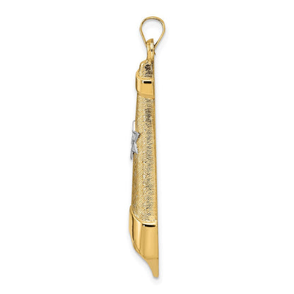 14K Bicolor 14K Bicolor Poliert Hohl Ranke Anhänger