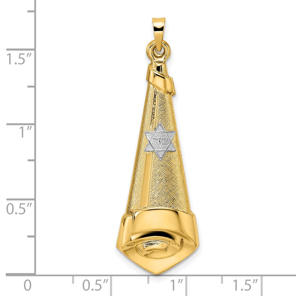 14K Bicolor 14K Bicolor Poliert Hohl Ranke Anhänger