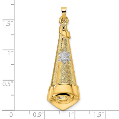 14K Bicolor 14K Bicolor Poliert Hohl Ranke Anhänger