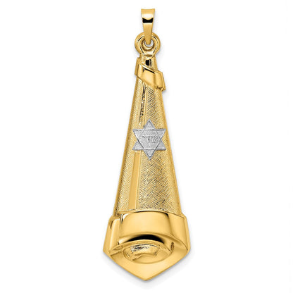14K Bicolor 14K Bicolor Poliert Hohl Ranke Anhänger
