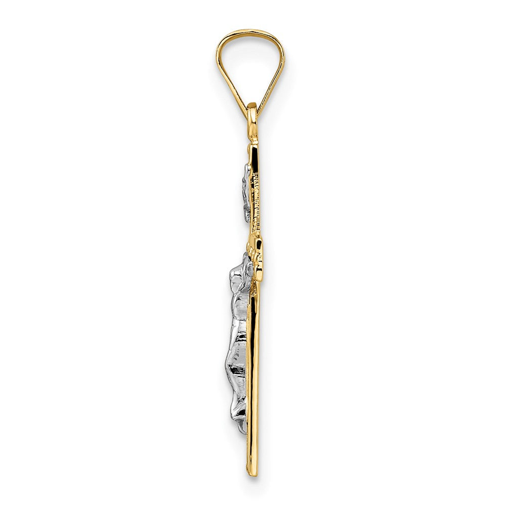 14K Bicolor 14K Bicolor Poliert Massiv Inri Kruzifix Anhänger