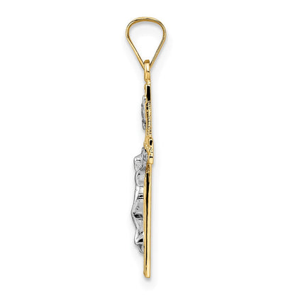 14K Bicolor 14K Bicolor Poliert Massiv Inri Kruzifix Anhänger