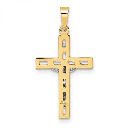 14K Bicolor 14K Bicolor Poliert Massiv Inri Kruzifix Anhänger