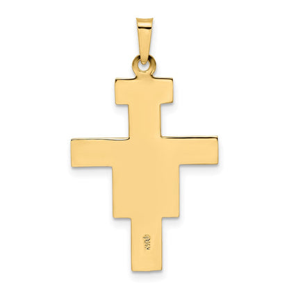14K Bicolor Gold Massiv-Kruzifix-Anhänger