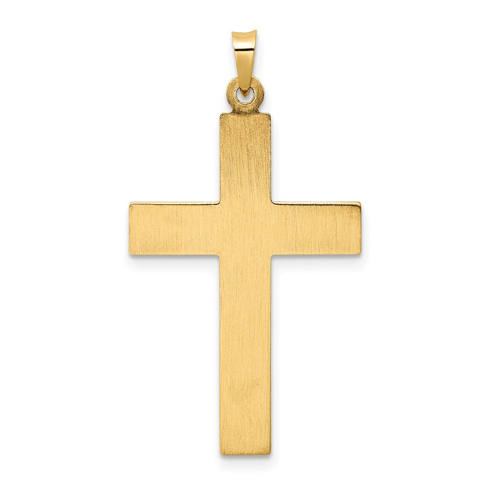 14K Bicolor 14K Bicolor Poliert Hohl Rosenkranz Kreuz Anhänger