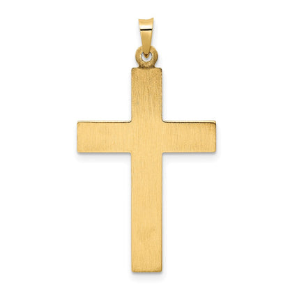 14K Bicolor 14K Bicolor Poliert Hohl Rosenkranz Kreuz Anhänger