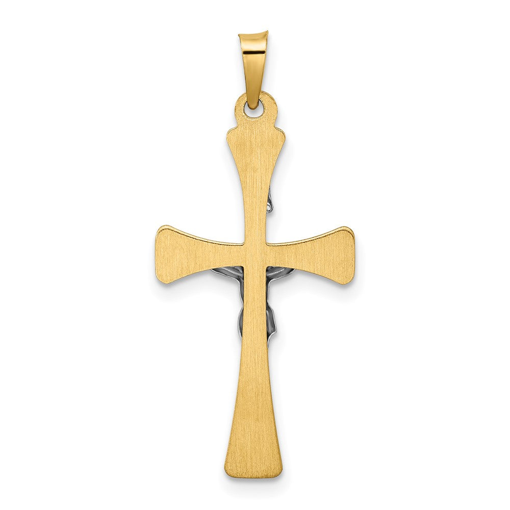 14K Bicolor 14K Bicolor Poliert Hohl Inri Kruzifix Kreuz Anhänger
