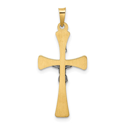 14K Bicolor 14K Bicolor Poliert Hohl Inri Kruzifix Kreuz Anhänger