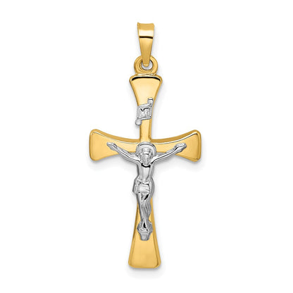 14K Bicolor 14K Bicolor Poliert Hohl Inri Kruzifix Kreuz Anhänger