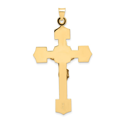 14K Bicolor Gold Polierter Massiver INRI Kruzifix-Anhänger