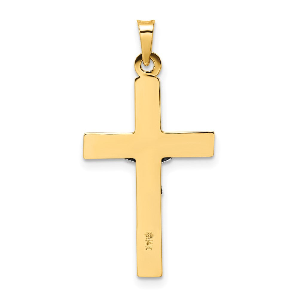 14k Bicolor Gold Polierter Massiver INRI Kruzifix-Anhänger