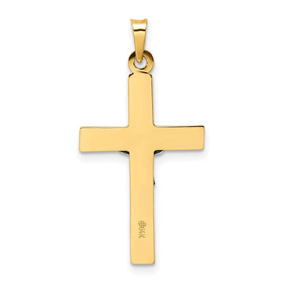 14k Bicolor Gold Polierter Massiver INRI Kruzifix-Anhänger