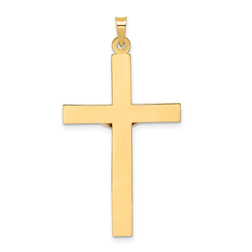 14K Bicolor Gold Polierter Massiver INRI-Kruzifix-Anhänger